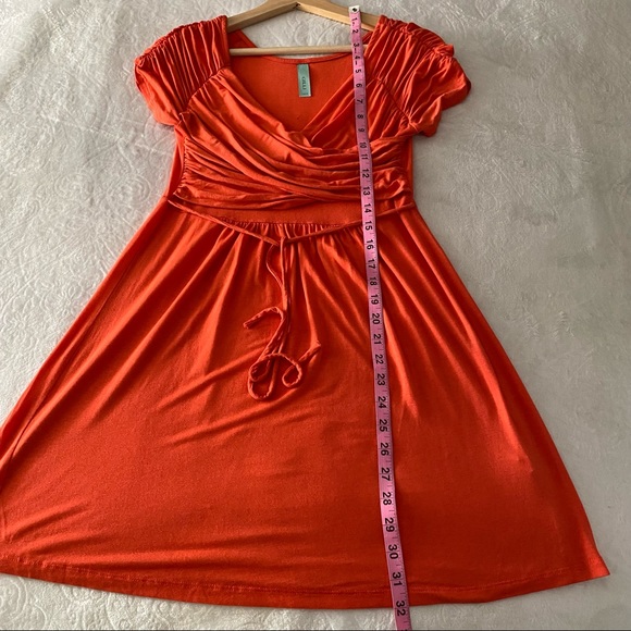 Stretchy Coral Mini Dress - Picture 3 of 11